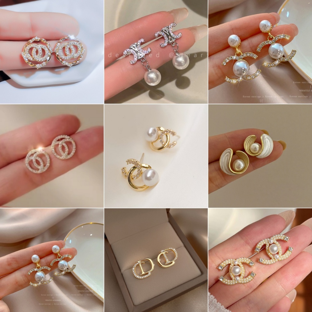 ผู้หญิง ส925 ต่างหูเข็มเงินมุก