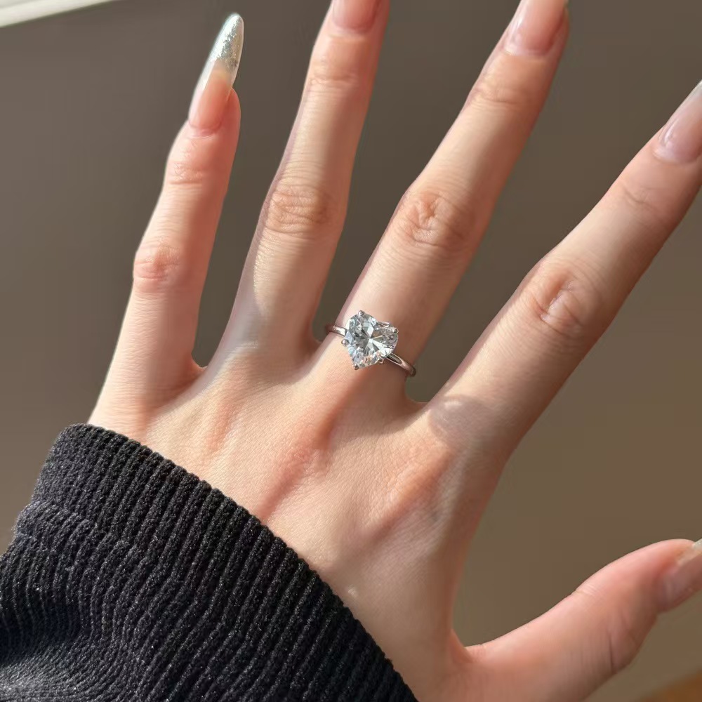 1ct/2ct/3ct4ct heart moissanite diamond Solitaire moissanite Ring
