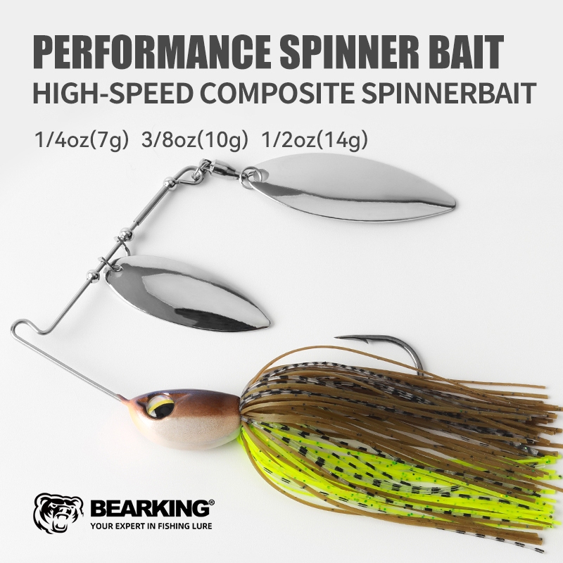 BEARKING Bearded man Spinner เหยื่อความเร็วสูงคอมโพสิตหมุนเลื่อม 7g 10g 14g Single Hook Lure เหยื่อปลอม Black Pit Bass Mandarin
