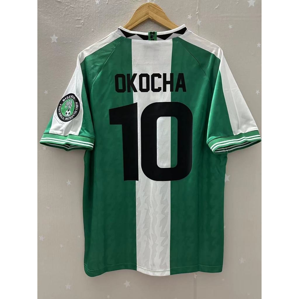 Nigeria Home 1996 OKOCHA คุณภาพสูง Retro Soccer Jersey เสื้อยืดที่กําหนดเองเสื้อฟุตบอล