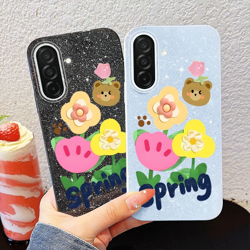 YBD คู่สําหรับ Samsung Galaxy A17 A56 A36 A26 A55 A35 A25 A54 A34 5G 4G ตลกเคสโทรศัพท์สนุกช่อดอกไม้ของขวัญวันเกิด