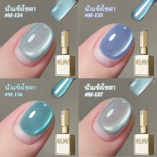 ชุดน้ำยาทาเล็บ 4 สีตาแมวสีน้ำเงินยอดนิยมใหม่ ผงแม่เหล็กความหนาแน่นสูง เหมาะสำหรับร้านทำเล็บ