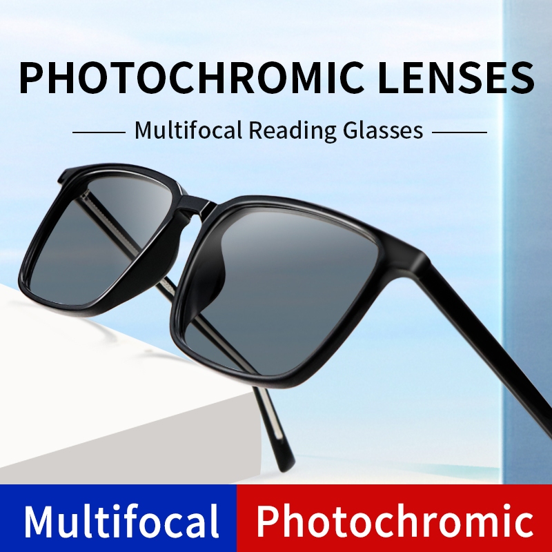 Photochromic Progressive Multifocus แว่นตาอ่านหนังสือคอมพิวเตอร์ Transition UV กันแดด Anti Glare Sun Reader สําหรับทั้งผู้หญิงและผู้ชาย
