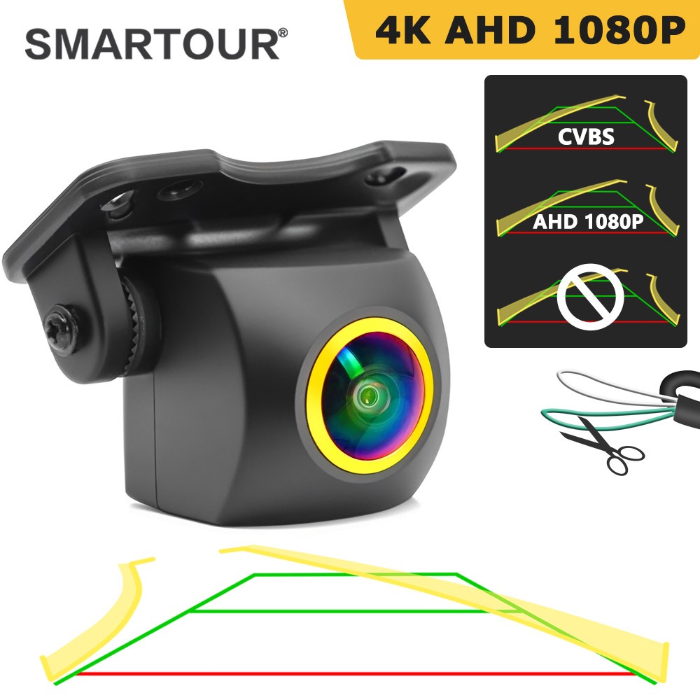 กล้องย้อนกลับแบบไดนามิก Trajectory HD Night Vision สําหรับย้อนกลับ CCD และ AHD 1080P Golden Fisheye ด้านหลังรถที่จอดรถกล้อง