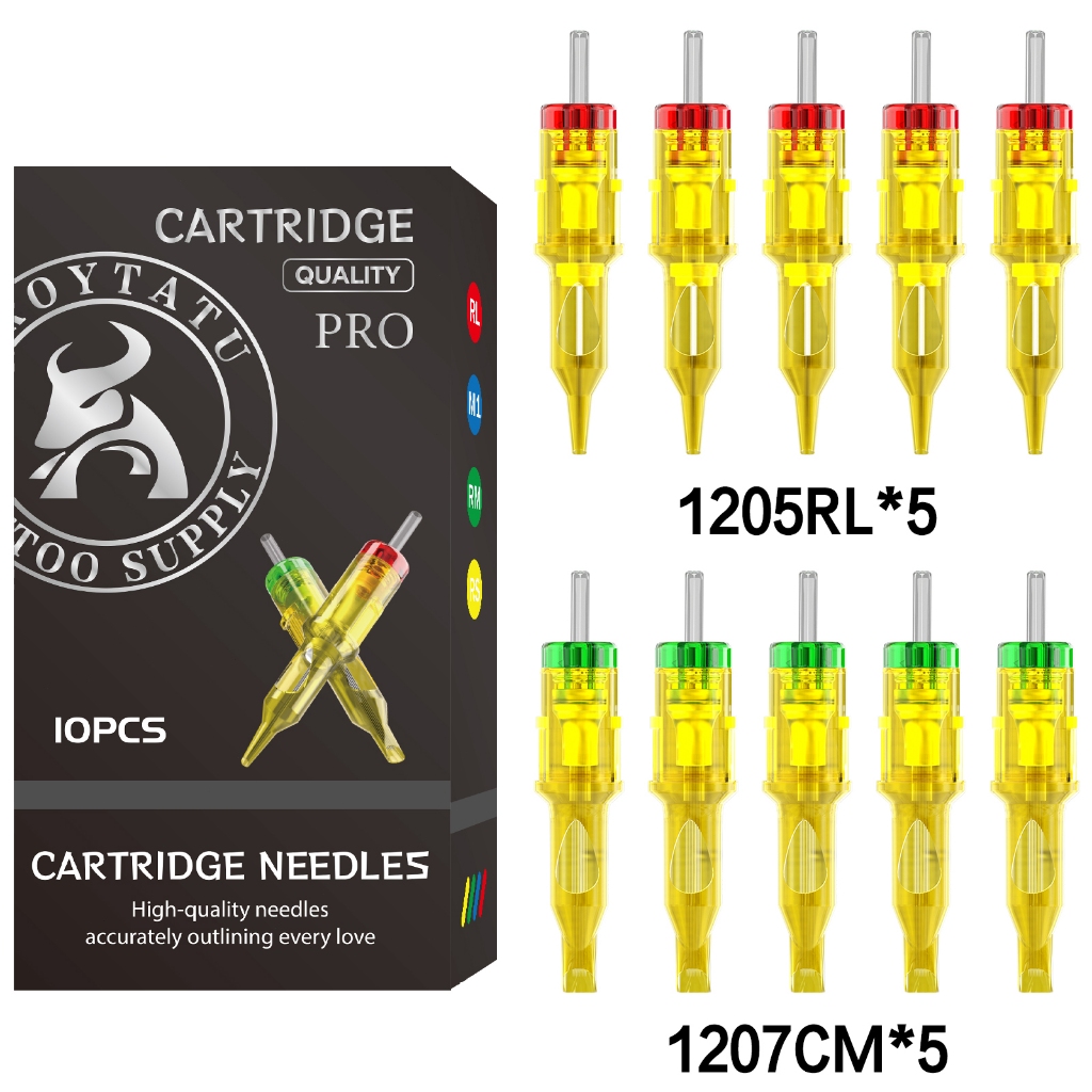 ตลับเข็มสัก TROYTATU, 10 ชิ้น/กล่องเข็มสัก RM/RL ขนาดผสม, Disposable Tattoo Needle Tattoo Supplies สําหรับเครื่องสักและศิลปิน