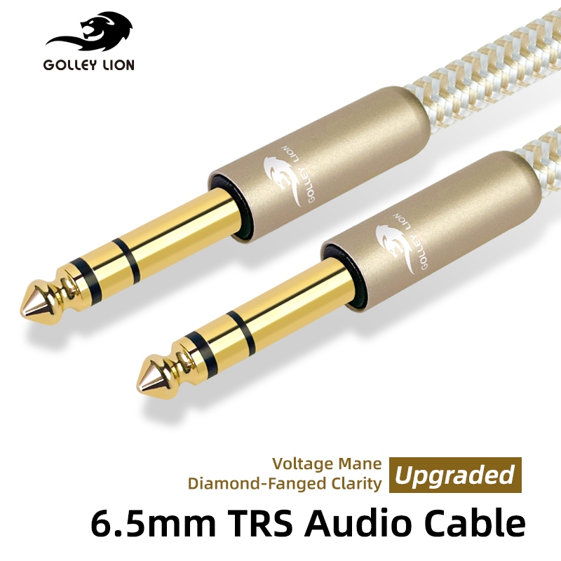 GOLLEY LION สาย TRS 1/4 นิ้ว, Heavy Duty 6.35 มม.ชายกับชายสเตอริโอแจ็ค Balanced Audio Path สายไฟเชื่อมต่อสาย
