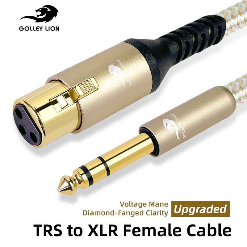 GOLLEY LION XLR ตัวเมียถึง 1/4 เคเบิลบาลานซ์ 6.35 มม. TRS เสียบสายไมค์แคนนอน 3 พิน