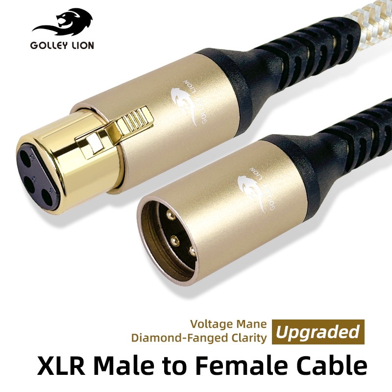 GOLLEY LION XLR Cable, XLR Microphone Cable Male to Female, Balanced XLR Speaker Cable เหมาะสําหรับไมโครโฟน, Preambles, ระบบลําโพง, สถานีวิทยุ