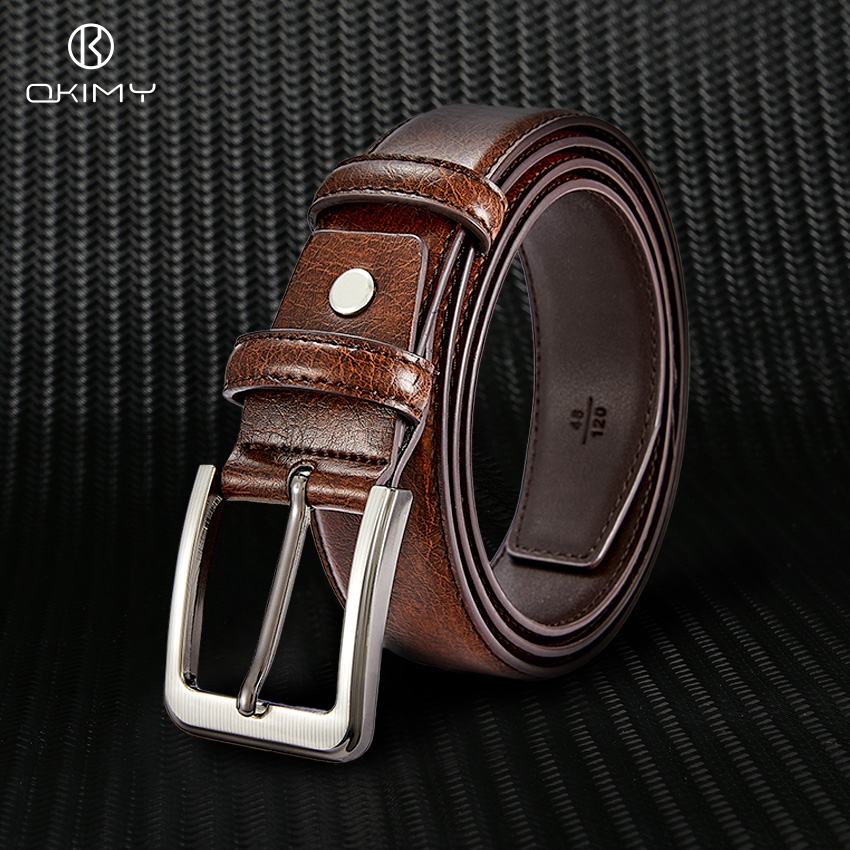OKIMY เข็มขัดยูทิลิตี้สำหรับผู้ชาย 120 เซนติเมตร ปรับขนาดได้ ดีไซน์คลาสสิก หัวเข็มขัดวินเทจ กางเกงยีนส์ - รูปที่ 3