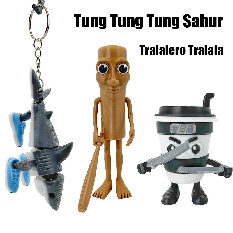 3D พิมพ์อิตาเลี่ยน Brainrot Tung Tung Sahur ประกอบของเล่น