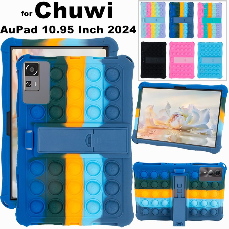 for CHUWI AuPad 10.95 Inch 2024 Tablet PC Soft Bubble Stand Tablet Cover Case With Shoulder Strap Ca