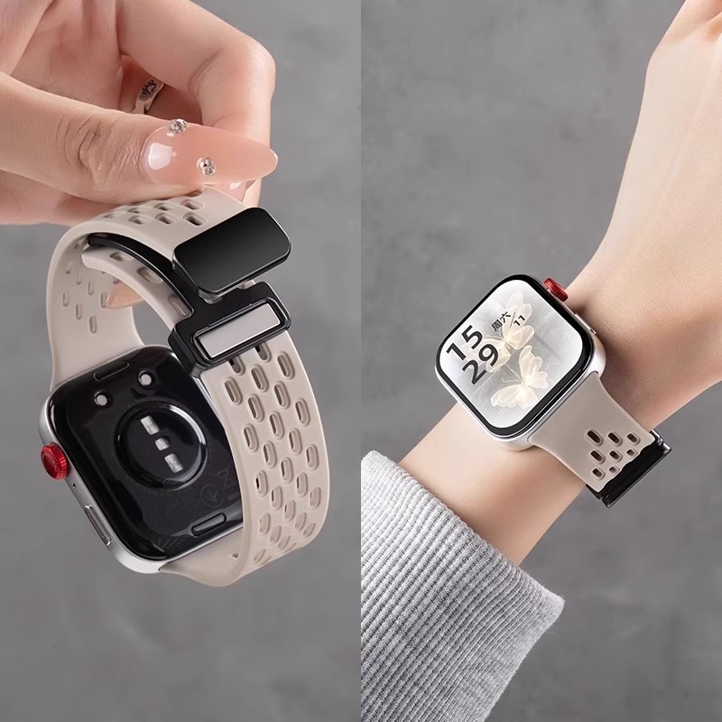 กีฬาสายรัดซิลิโคนระบายอากาศสําหรับหัวเว่ยนาฬิกาพอดี4 มือโปร พอดี3กันน้ําซิลิโคนเหลววงกับแม่เหล็กพับจับมือสําหรับหัวเว่ย พอดี3สายนาฬิกาข้อมือเปลี่ยนวงอุป