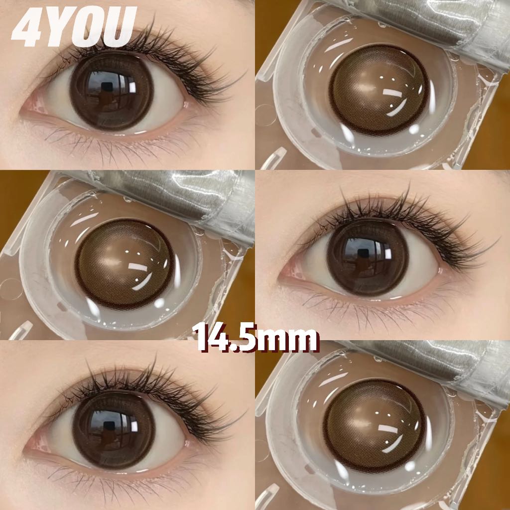 2PCS\Pair Graded 0.00 สีน้ําตาลคอนแทคเลนส์คอนแทคเลนส์สี 14.5 มม.