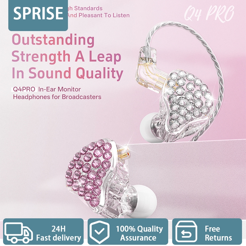 SPRISE Q4Pro หูฟังแบบมีสาย Gaming Stage/Live Monitor Noise Cancel HiFi หูฟัง 2 M Universal 3.5 มม.