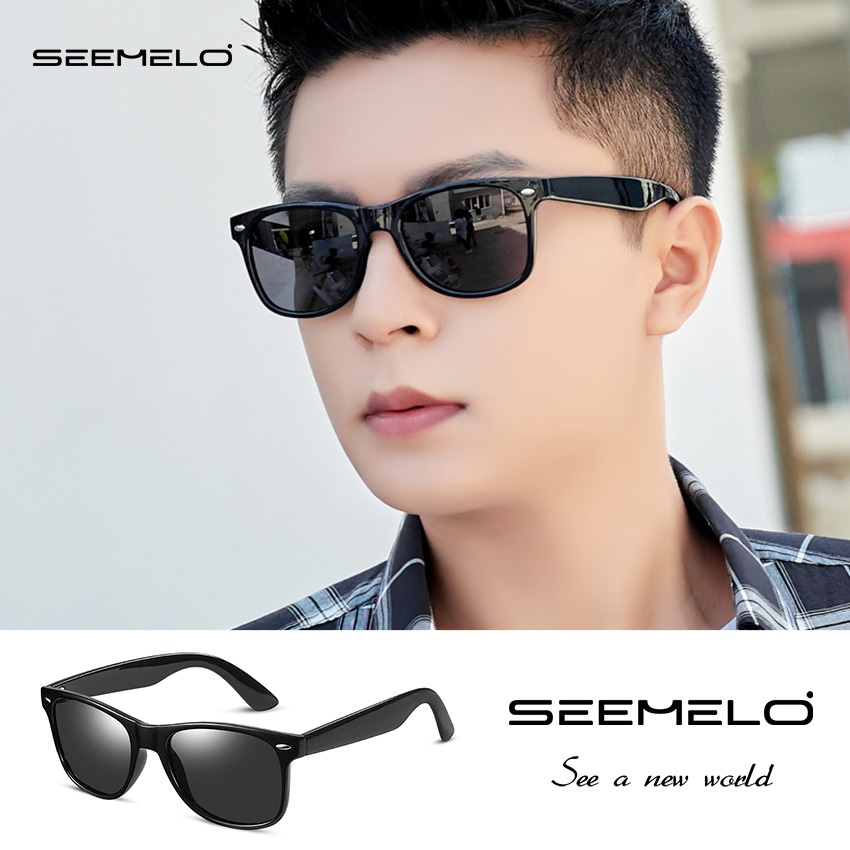 SEEMELO แว่นกันแดดชายโพลาไรซ์กลางแจ้งแว่นกันแดดกลางแจ้งย้อนยุคขับรถแว่นกันแดดแว่นตากันแดดทำความสะอาดแว่นตากันแดดขี่จักรยานขี่แว่นตาวิ่งสำหรับผู้ชาย