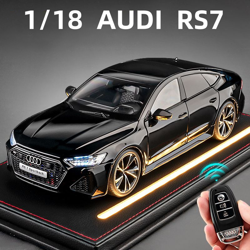 1:18 AUDI RS7 Sportback Key รุ่นรถเสียงและแสงของเล่นเด็กของสะสมวันเกิด