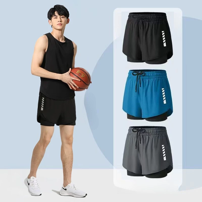 MANSTR M-5XL กางเกงขาสั้นวิ่ง 2-in-1 Dry-Fit Unisex thumbnail 3