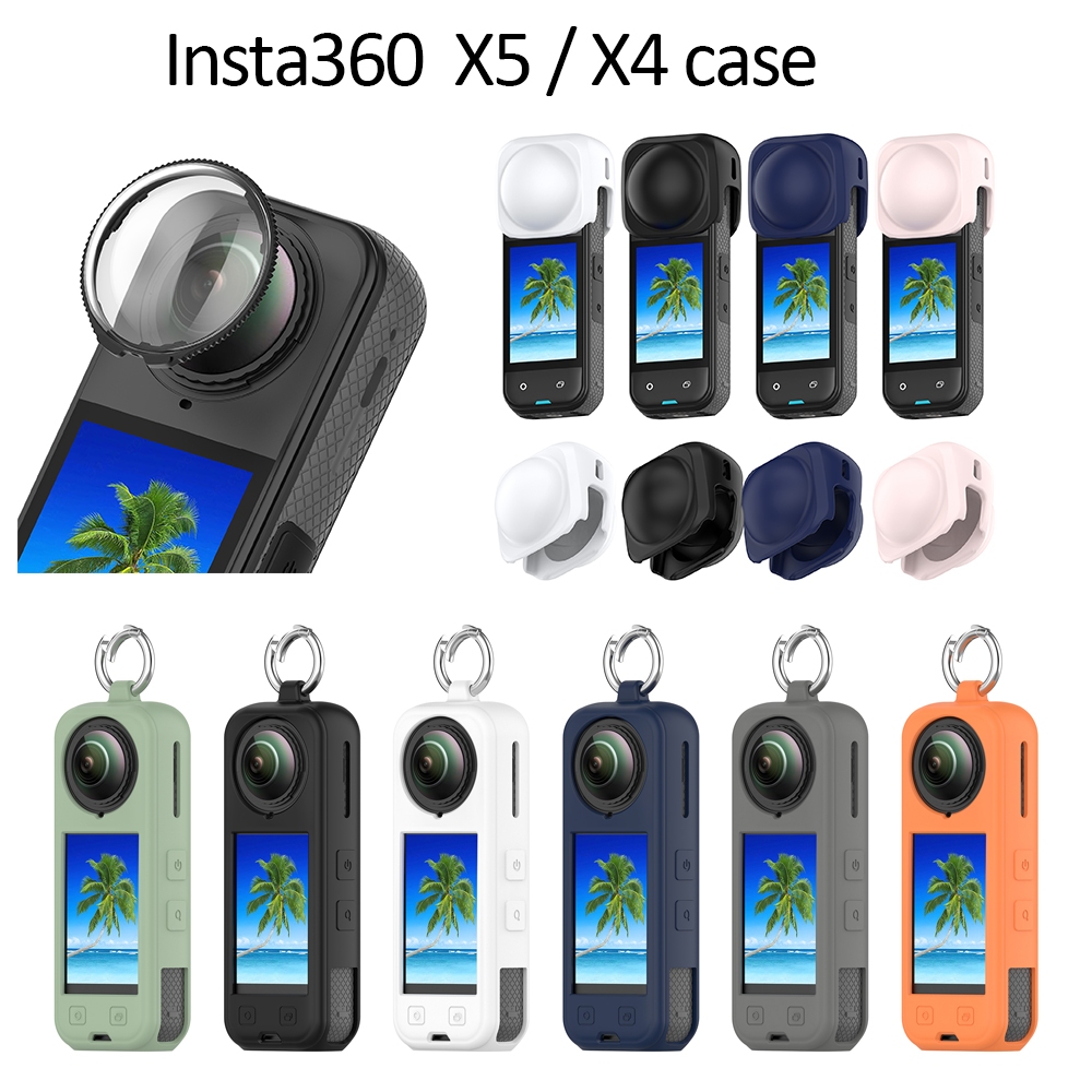 Insta360 X5 X4 เคส PC ตัวป้องกันเลนส์กล้องเคสซิลิโคน