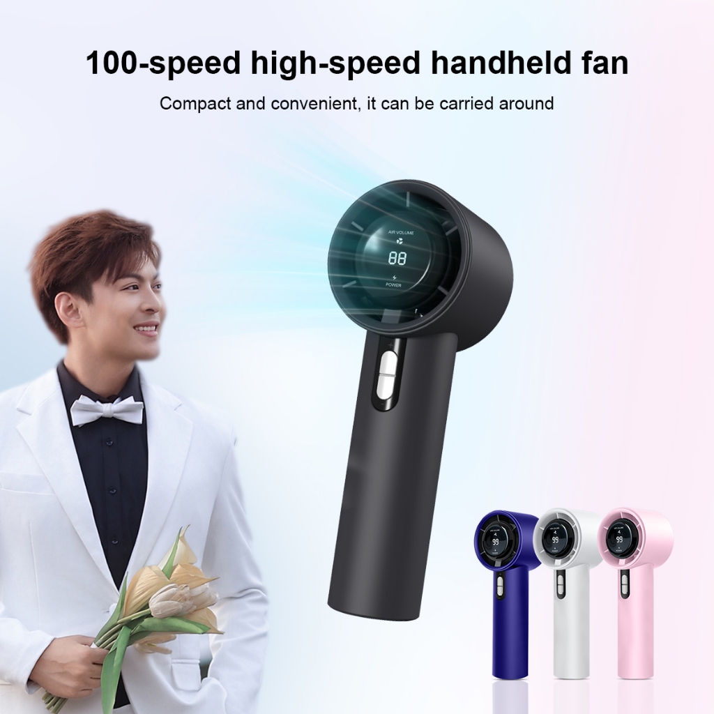 【เวอร์ชันอัพเกรดปี 2025】พัดลมมือถือไร้ใบมีด แรงลมสับเปลี่ยน100ระดับ พกพาไร้สาย ชาร์จเร็ว ใช้งานนาน15ชม. ปลอดภัย+ประหยัดพลังงาน（ขายดีอันดับ1）รับประกัน 1 ปี