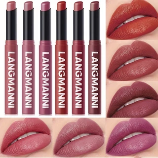 12 สี Matte ลิปสติกดินสอกันน้ําติดทนนาน Non-Stick Cup Lip Stain Tint เครื่องสําอาง Nude ลิปสติกปากกาแต่งหน้า