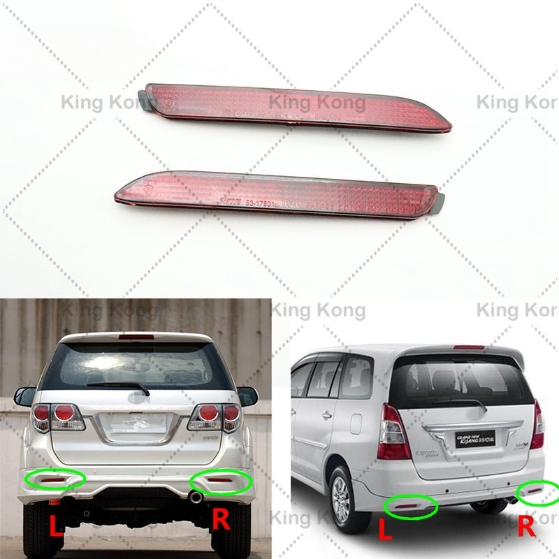 (พร้อมสต็อก)โคมไฟสะท้อนแสงกันชนด้านหลังสําหรับTOYOTA FORTUNER INNOVA 2012 2013 2014 2015