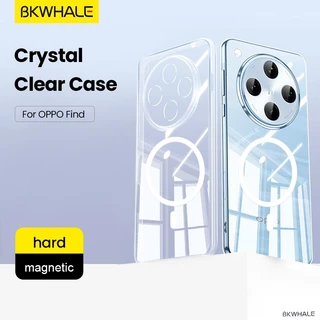 BKWHALE Magnetic Clearเคสโทรศัพท์สําหรับOPPOค้นหาX9 X8 X7 Ultra X8 X6 Pro Reno 15 14 13 Pro Reno15 Pro Maxกันกระแทกเคสแข็ง,Anti-สีเหลืองปลอก