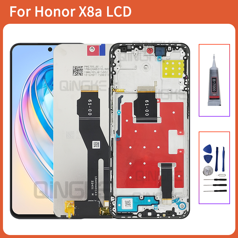 LCD สําหรับ Huawei Honor X8a LCD CRT-LX1 CRT-LX2 CRT-LX3 จอแสดงผล Touch Screen Digitizer Assembly สํ
