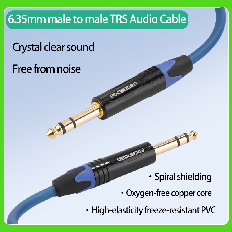 1.0M-5.0M1/4 นิ้ว TRS เครื่องมือกีตาร์สาย,ตรง 6.35 มม.กีตาร์เบส AMP สายไฟ,Quarter นิ้ว 6.3 มม.ชายแจ็คสเตอริโอ Balanced Line สําหรับกีตาร์ไฟฟ้า
