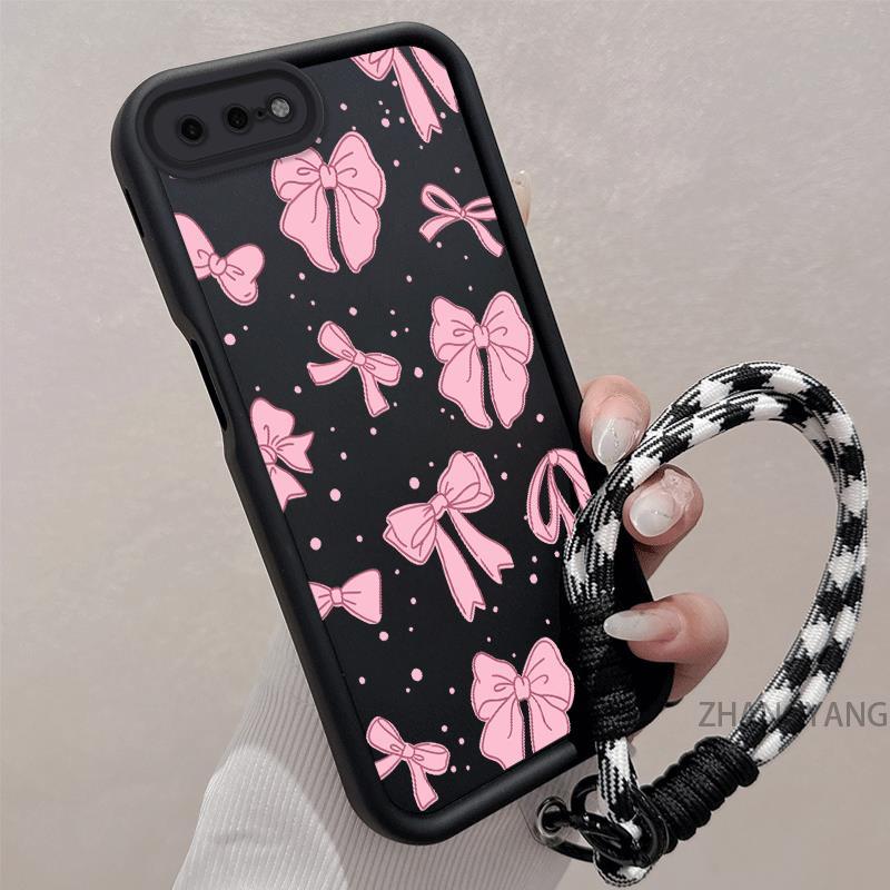 เคสสําหรับiPhone 7 plus 8 plus 6s plus 6 plus 7 8 6 6Sซิลิโคนกันกระแทกเคสโทรศัพท์ที่มีความงามStarry Skyรูปแบบโบว์เคสโทรศัพท์พร้อมเชือกแขวนส่วนบุคคล
