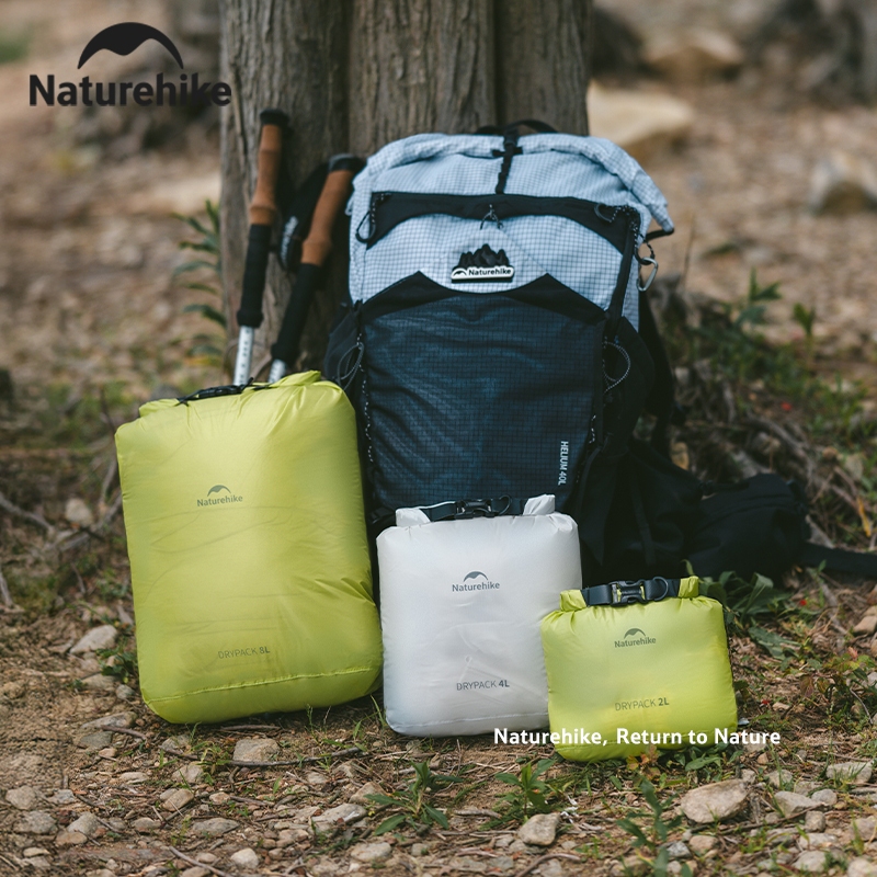 เดินป่าธรรมชาติ ม้วนปากถุงเก็บกันน้ำแบบพกพา กลางแจ้ง น้ำหนักเบาทองสำหรับกระเป๋ากันน้ำ