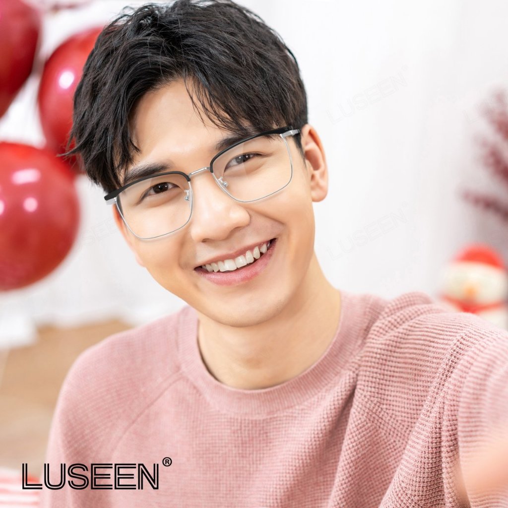 LUSEEN แว่นตาเปลี่ยนสีได้ และกรองรังสี กรอบโลหะ สำหรับผู้ชายและผู้หญิง AG2272 - รูปที่ 6