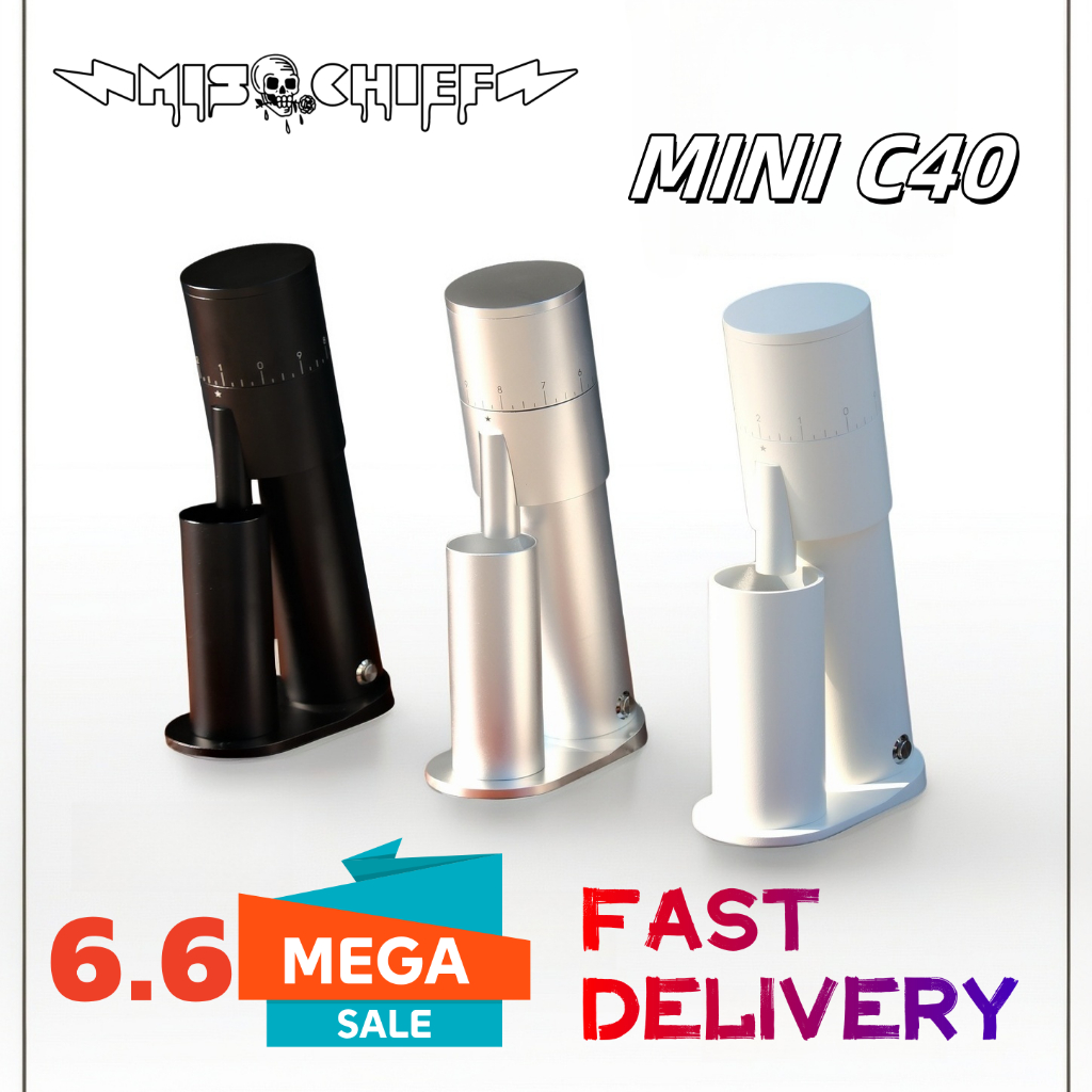Mischief เครื่องบดกาแฟไฟฟ้า ขนาดเล็ก ปรับได้ C40 องศา ไร้แยม สําหรับบดถั่ว