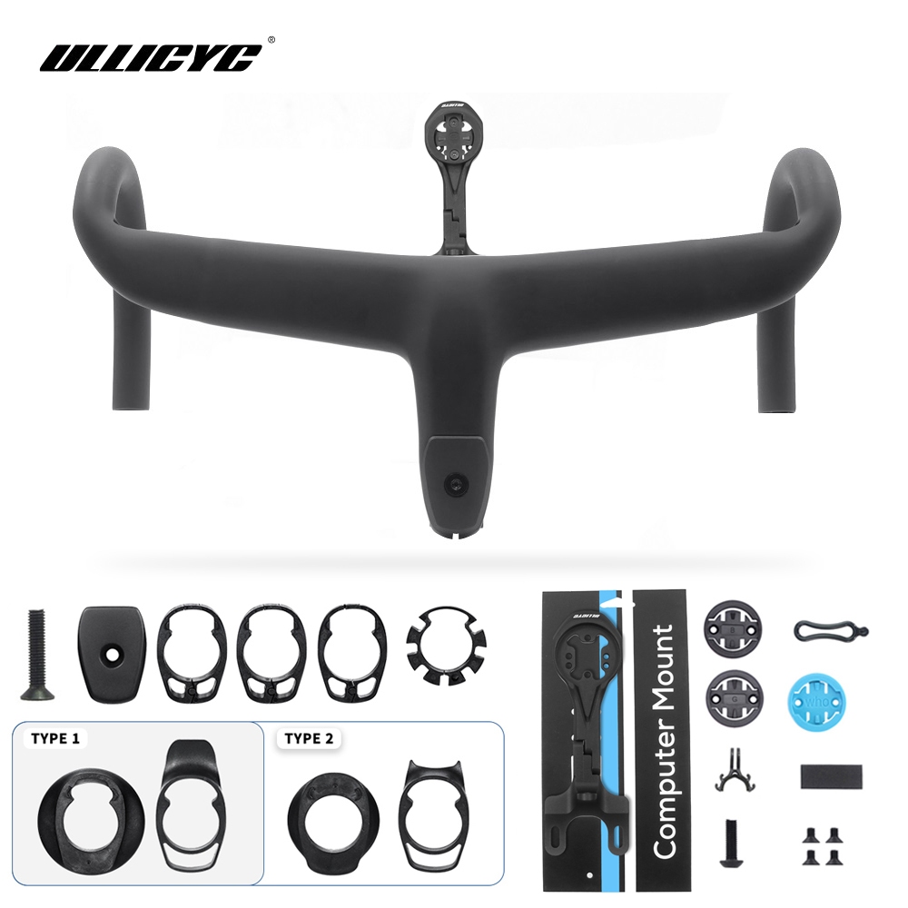 Carbon Cockpit Full ภายในสายจักรยาน Cockpit แผนที่จักรยาน Handlebar Di2 แบบบูรณาการ Handlebar 360 มม