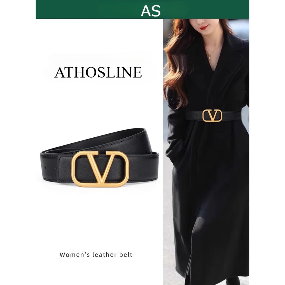 เข็มขัดสําหรับผู้หญิง 4.0 ซม.V หัวเข็มขัดสำหรับชุดของแท้หนัง Waitband แฟชั่นอุปกรณ์เสริมสําหรับLady ของขวัญสําหรับHer