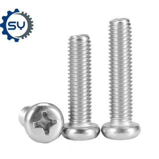 [SENYAN]น็อต สกรู หัวกลม หัวแพน แฉก P+ สแตนเลส 304 เกลียวมิล หยาบ M3 M4 M5 M6 / Pan Head Phillip Machine Screw