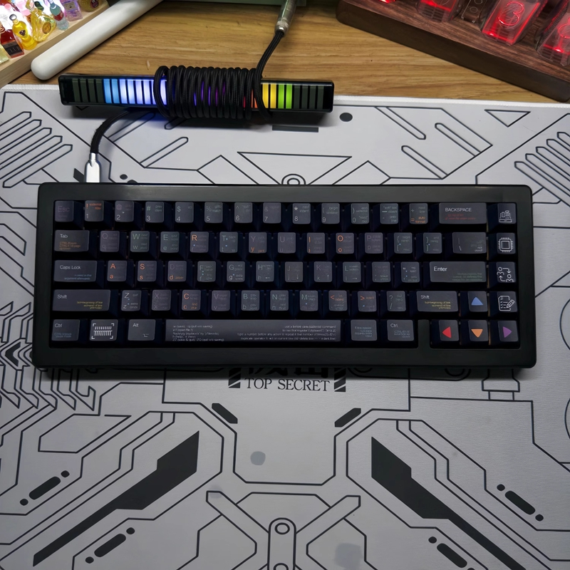 Keycap เฉพาะBlack Programmer Keycap 130 คีย์ PBT Dye-sub Cherry Profile สําหรับ Cherry MX Switch ที่