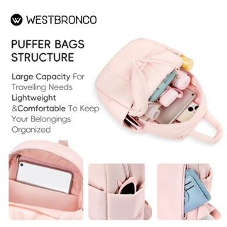 WESTBRONCO Muffinรุ่น (มัฟฟิน) กระเป๋าเป้ขนาดเล็กสไตล์มินิมอล ดีไซน์น่ารักสีพาสเทล น้ำหนักเบา กันน้ำได้