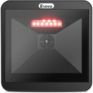 Eyoyo เครื่องสแกนบาร์โค้ด 2D QR แบบแฮนด์ฟรี, เครื่องอ่านบาร์โค้ด 1D อัตโนมัติเดสก์ท็อปรอบทิศทาง Big 