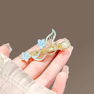 ขนาดเล็กสด สีฟ้า หางปลา มุก ใบเรียกเก็บเงินเป็ด คลิปหน้าผาก คลิปข้าง คลิปหน้าม้า ผมหัก