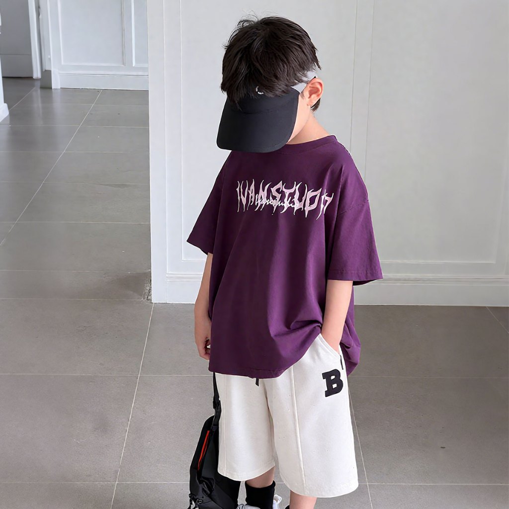 SweetKids พร้อมส่งจากกทม แขนสั้นเด็กผู้ชาย ชุดเสื้อยืดแขนสั้น แฟชั่นฤดูร้อน เสื้อยืดคอกลมครึ่งแขน พิมพ์ หลวมและสะดวกสบาย ราคา ถูกที่สุด ดีลบีเคเค แกลเลอรีภาพที่ 5