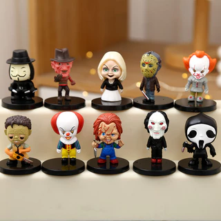 10 ชิ้น 5 ซม.สยองขวัญฟิล์ม Series Jason Freddy Clown Action Figure ของเล่น PVC รุ่นของขวัญฮาโลวีนไวนิลตุ๊กตาตุ๊กตาของขวัญ