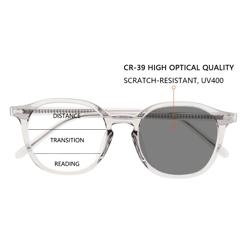 Photochromic Progressive Multifocus แว่นตาอ่านหนังสือสําหรับผู้หญิง Full-Rim Ultralight TR90 กรอบแฟชั่น Readers