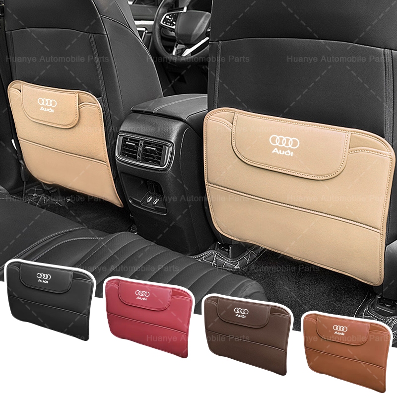 รถที่นั่งกลับ Anti-Scratch Mat หนังรถด้านหลัง Anti Kick Pad สําหรับ Audi A4 B8 A3 8P S3 A5 A6 S6 C6 