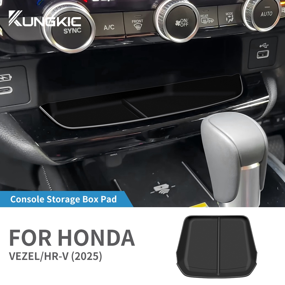 สำหรับ Honda HR-V 2025 2026 คอนโซลกลางจัดเก็บจัดกรณีซิลิโคนเสื่อกันลื่นอุปกรณ์ตกแต่งภายใน