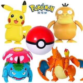 ลิขสิทธ์แท้ โมเดล โปเกมอน Pokemon Elf Ball Pikachu Charizard Mewtwo Lunala Action Figures ของเล่นสําหรับเด็ก