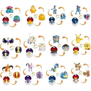 ลิขสิทธ์แท้ โมเดล โปเกมอน Pokemon Elf Ball Pikachu Charizard Mewtwo Lunala Action Figures ของเล่นสําหรับเด็ก