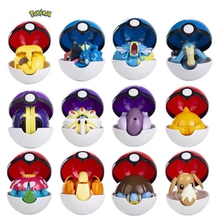 ลิขสิทธ์แท้ โมเดล โปเกมอน Pokemon Elf Ball Pikachu Charizard Mewtwo Lunala Action Figures ของเล่นสําหรับเด็ก