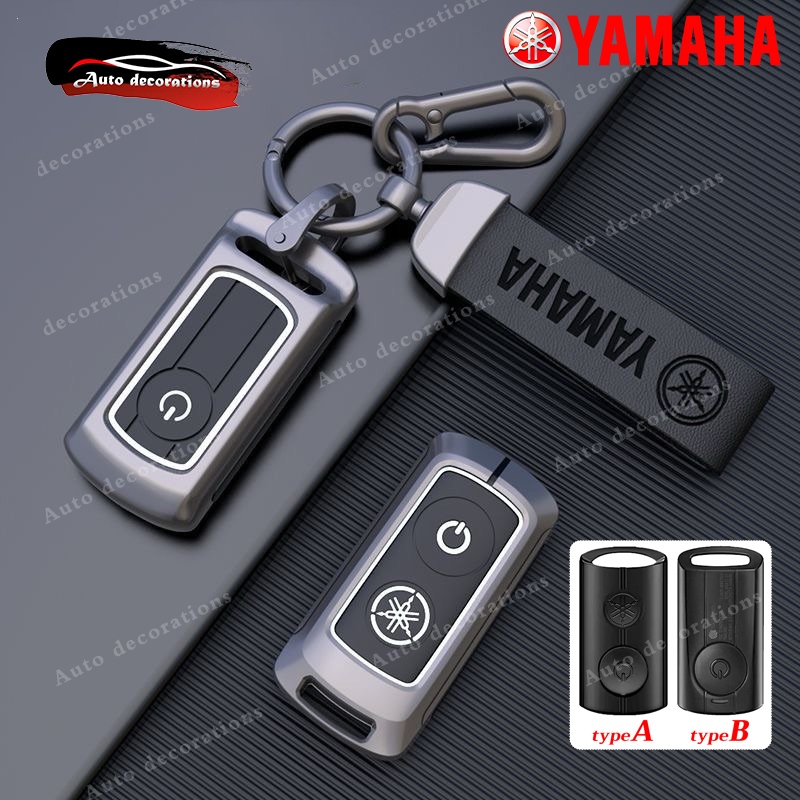 ใช้ได้กับฝาครอบกุญแจรถจักรยานยนต์ Yamaha Nmax155 Nvx Aerox Jauns Xmax300 2021-2024 หัวเข็มขัดเปลือกสังกะสีอัลลอยด์กรณีกุญแจ