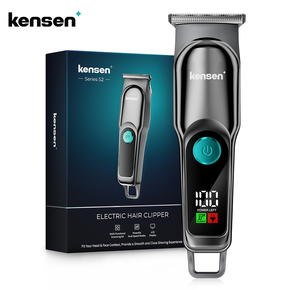Kensen ปัตตาเลี่ยนผม เครื่องตัดขนไฟฟ้าแบบชาร์จไฟได้ Beard Trimmer ผู้ชายมีดโกนไร้สาย Mini Hair Trimmer