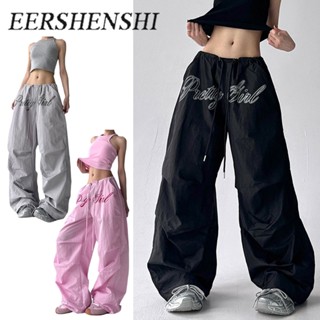 EERSHENSHI ชุดเอี๊ยมอเมริกันสีชมพู ทรงหลวม สไตล์เกาหลี สำหรั…